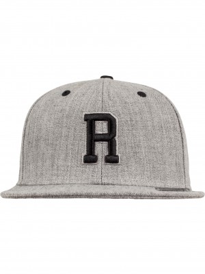 Шапка с козирка в сиво Letter Snapback R  Шапка с козирка в сиво Letter Snapback R