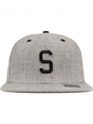 Шапка с козирка в сиво Letter Snapback S  Шапка с козирка в сиво Letter Snapback S