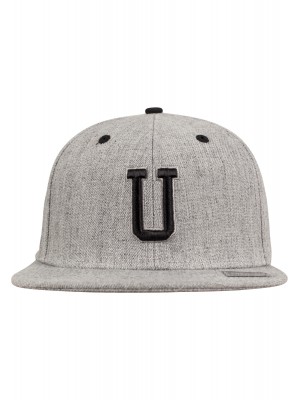 Шапка с козирка в сиво Letter Snapback U 
