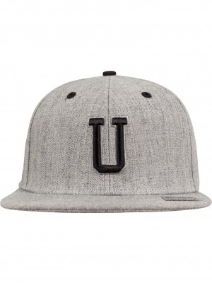 Шапка с козирка в сиво Letter Snapback U  Шапка с козирка в сиво Letter Snapback U