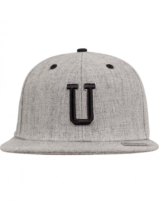 Шапка с козирка в сиво Letter Snapback U, Urban Classics, Шапки с козирка - Complex.bg