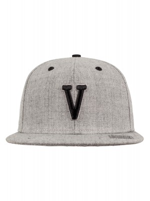 Шапка с козирка в сиво Letter Snapback V