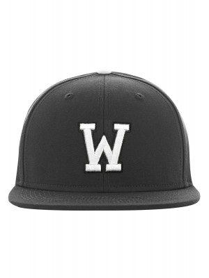 Шапка с козирка в сиво Letter Snapback W