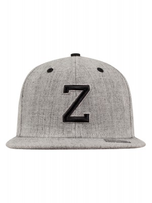 Шапка с козирка в сиво Letter Snapback Z 