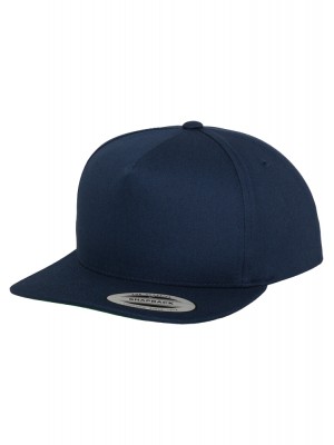 Шапка с козирка в тъмносиньо Classic 5 Panel Snapback 