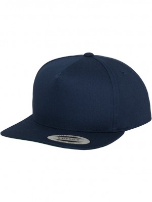 Шапка с козирка в тъмносиньо Classic 5 Panel Snapback 