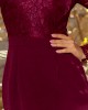Елегантна рокля в цвят бордо 216-3, Numoco, Миди рокли - Complex.bg