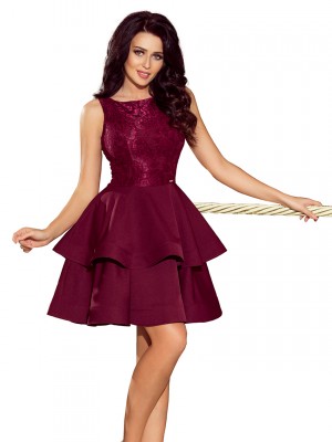 Елегантна рокля в цвят бордо 205-2