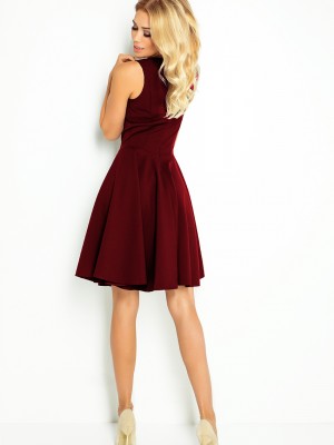 Миди рокля в цвят бордо 114-11
