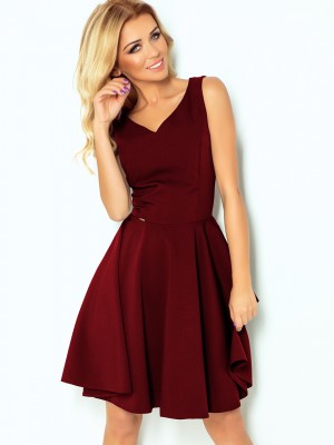 Миди рокля в цвят бордо 114-11