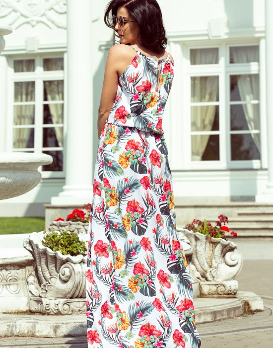 Дълга рокля с десен на цветя 191-4, Numoco, Дълги рокли - Complex.bg