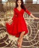 Елегантна асиметрична рокля в червен цвят 210-6, Numoco, Миди рокли - Complex.bg