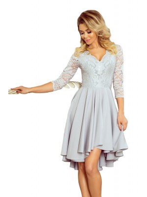 Елегантна асиметрична рокля в сив цвят 210-9