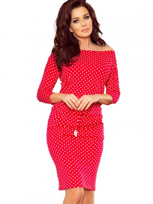 Спортна рокля в червен цвят на точки 13-98