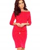 Спортна рокля в червен цвят на точки 13-98, Numoco, Рокли - Complex.bg