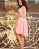 Елегантна асиметрична рокля в пастелно розово 210-7, Numoco, Миди рокли - Complex.bg