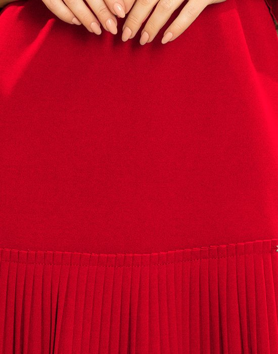 Красива рокля в червен цвят 228-3, Numoco, Къси рокли - Complex.bg