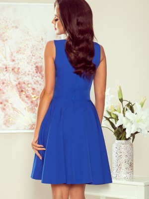 Елегантна миди рокля в син цвят 114-12