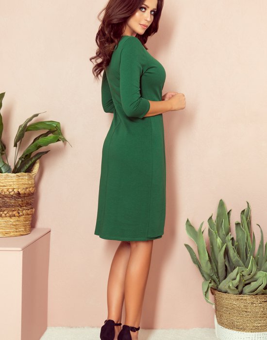 Дамска рокля в зелен цвят 255-2, Numoco, Миди рокли - Complex.bg