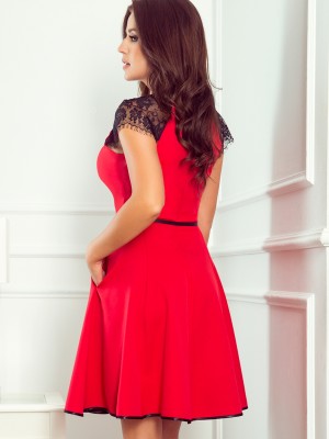 Елегантна червена рокля 254-2