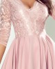 Елегантна асиметрична миди рокля в цвят пудра 210-11, Numoco, Миди рокли - Complex.bg