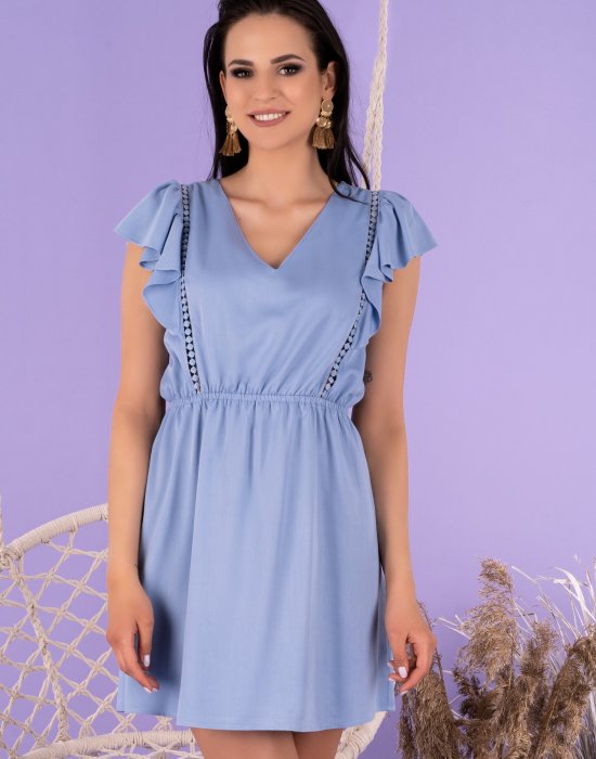 Лятна мини рокля в син цвят Lauream, Merribel, Къси рокли - Complex.bg