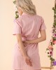 Рокля с къси ръкави в розов цвят Linesc, Merribel, Къси рокли - Complex.bg
