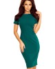 Зелена рокля с къс ръкав 150-4, Numoco, Миди рокли - Complex.bg