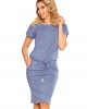 Спортно-елегантна рокля в син цвят 139-6, Numoco, Миди рокли - Complex.bg
