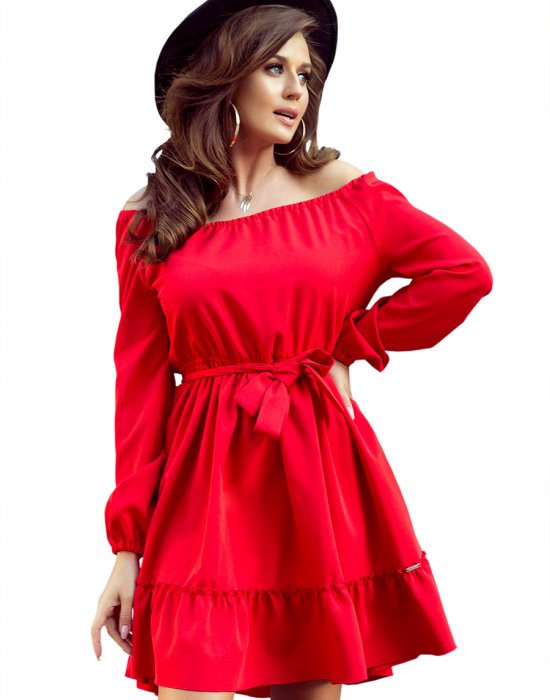 Елегантна рокля в червено 265-4, Numoco, Миди рокли - Complex.bg