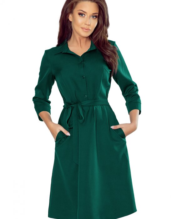 Елегантна рокля в зелен цвят 286-1, Numoco, Миди рокли - Complex.bg
