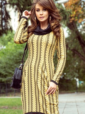 Миди рокля с джобове 277-1