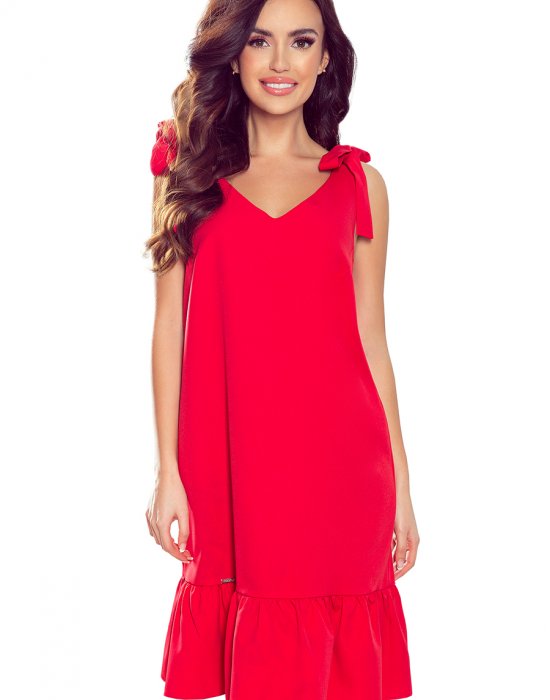 Миди рокля в червен цвят 306-1, Numoco, Миди рокли - Complex.bg