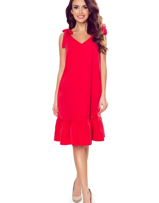 Миди рокля в червен цвят 306-1, Numoco, Миди рокли - Complex.bg