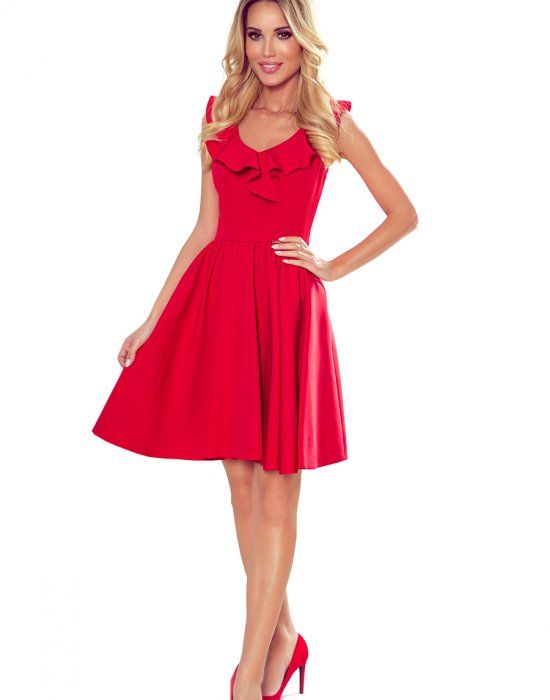 Елегантна рокля в червен цвят 307-1, Numoco, Миди рокли - Complex.bg