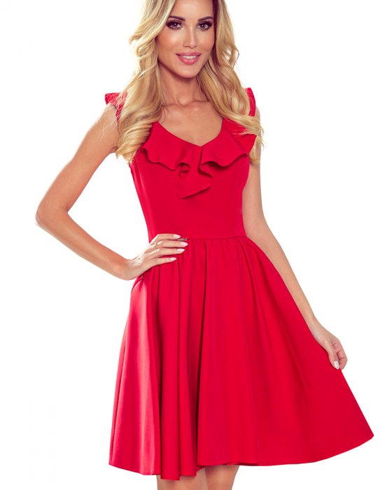 Елегантна рокля в червен цвят 307-1, Numoco, Миди рокли - Complex.bg
