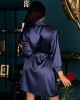 Сатенен халат в тъмносин цвят Edelina, LivCo Corsetti Fashion, Секси Халати - Complex.bg