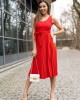 Миди рокля Meratin в червен цвят D07, Merribel, Миди рокли - Complex.bg