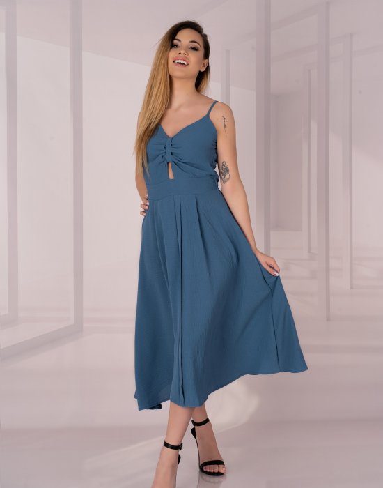 Дълга рокля в син цвят Molinen D04, Merribel, Дълги рокли - Complex.bg