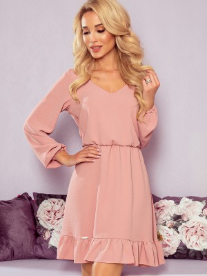 Елегантна рокля в цвят пепел от рози 295-5