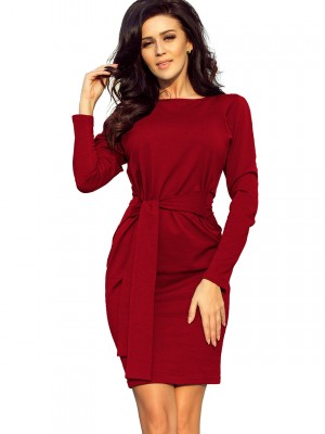 Ежедневна къса рокля в бордо 209-3