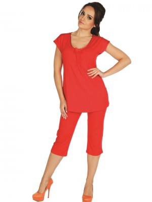 Дамска пижама в червен цвят 884