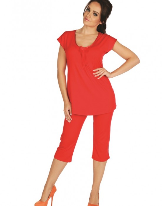 Дамска пижама в червен цвят 884, De Lafense, Пижами - Complex.bg