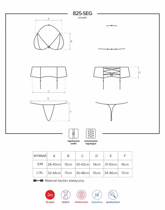Секси комплект от три части 825-SEG-6, Obsessive, Комплекти - Complex.bg