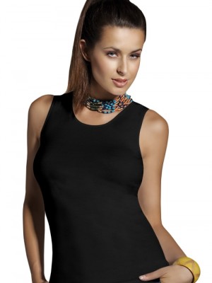 Памучен потник в черен цвят