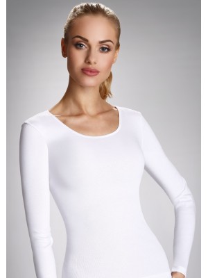 Памучна блуза в бял цвят в макси размери Irene