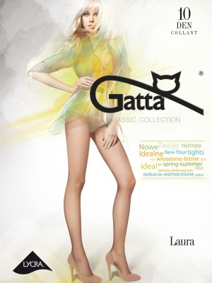 Фин чорапогащник в златист цвят LAURA 10 DEN