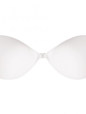 Сутиен със залепващи силиконови чашки в бяло