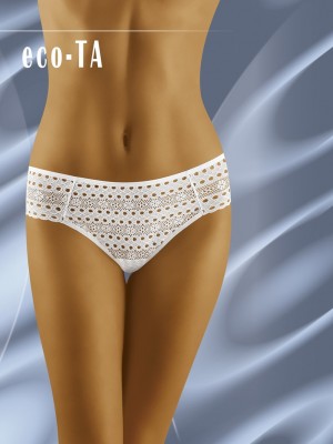 Памучни бикини на дупки в бял цвят Eco Ta