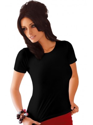 Дамска блуза с къс ръкав в черно